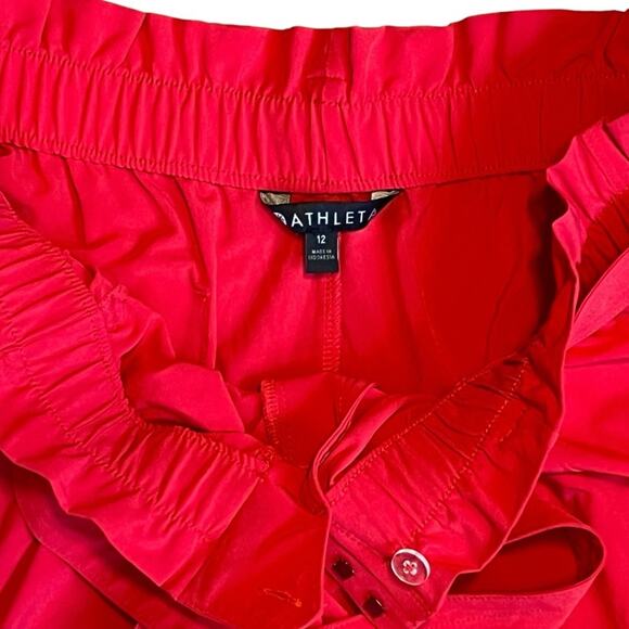 Athleta Women’s Sz 12 Red Belted Shorts Lightweight Stretch Skyline - Picture 7 of 12